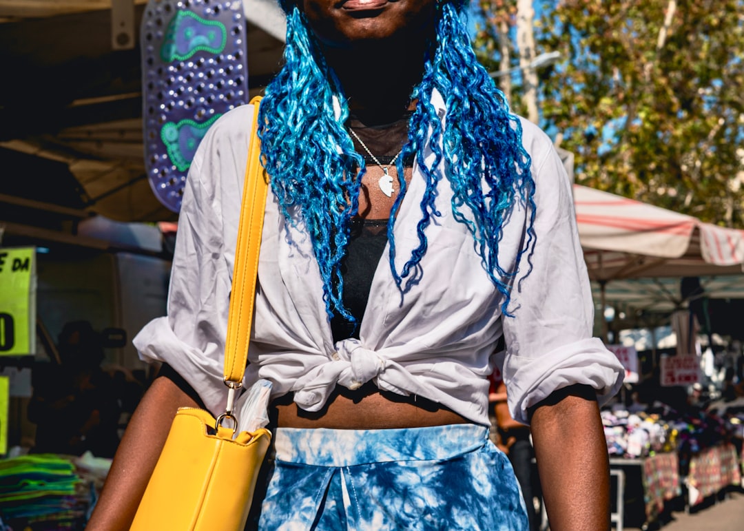 Photo blue handbag